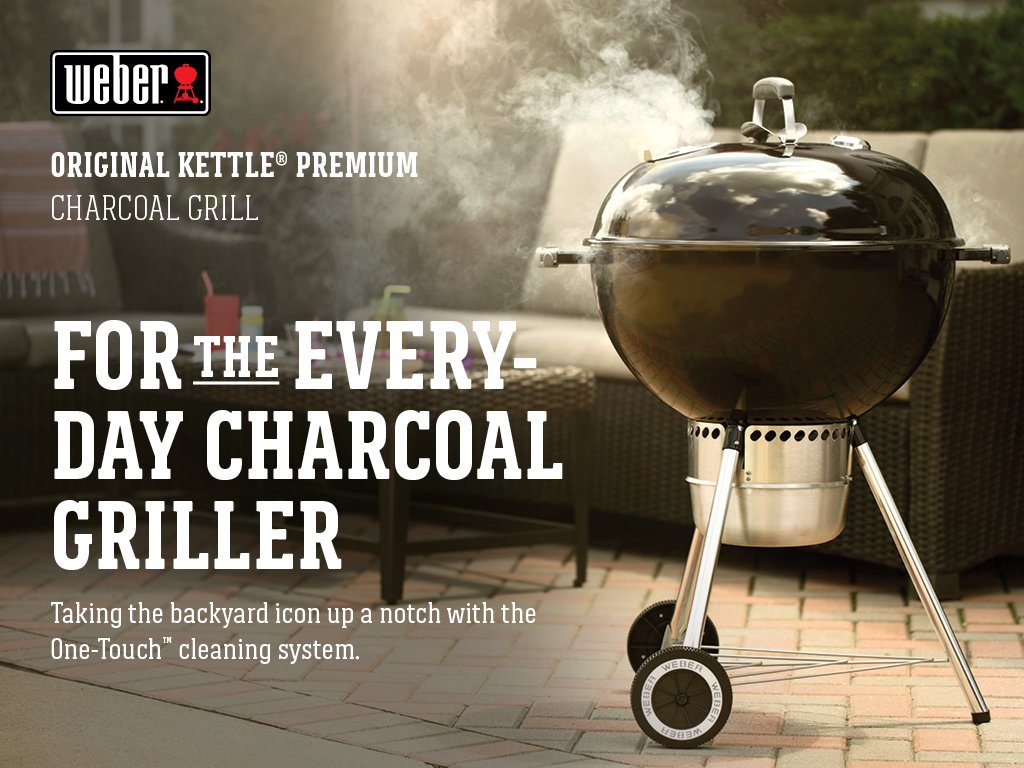 Weber Original Kettle Premium porcelain-enameled lid and bowl for heat retention