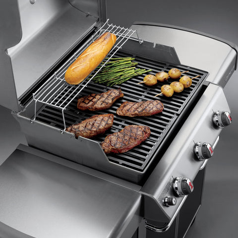 Weber Genesis 300 grate close-up highlighting heat retention for even cooking