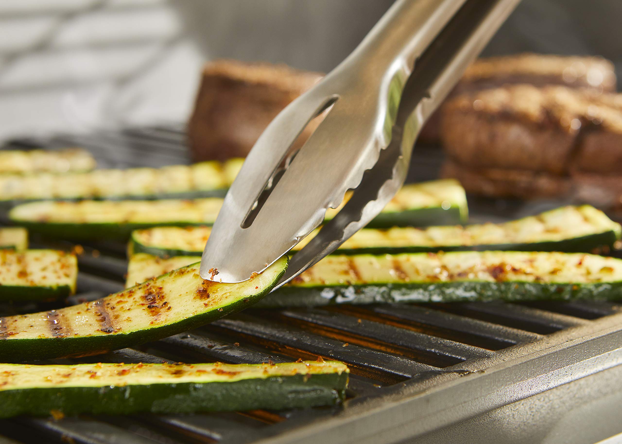 Weber Precision 3-Piece Grilling Tool Set basting brush evenly coats sauces for glaze.