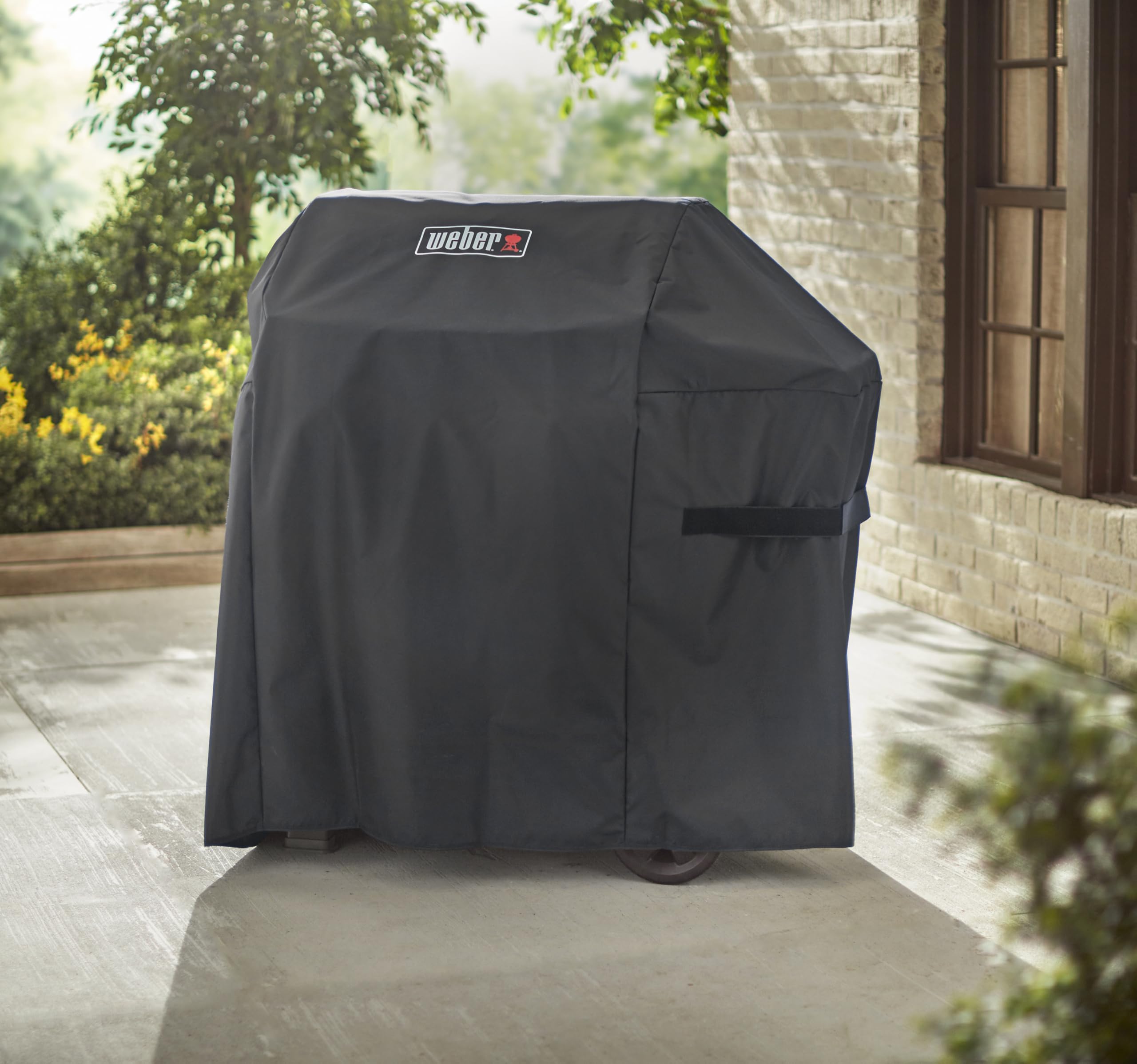 Weber cover is lightweight for easy storage when not in use.