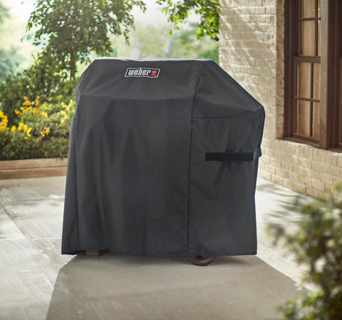 Weber cover is lightweight for easy storage when not in use.