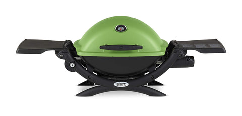Weber Q1200 travel grill with porcelain-enameled cast-iron grates for even heat