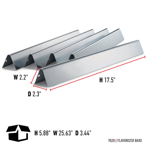 Weber replacement flavorizer bars ready for installation on Genesis 300 grill setup.