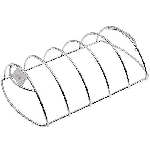 Sturdy Weber Rib Rack elevates ribs off grates for even heat.