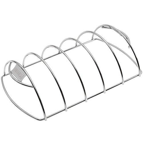 Sturdy Weber Rib Rack elevates ribs off grates for even heat.