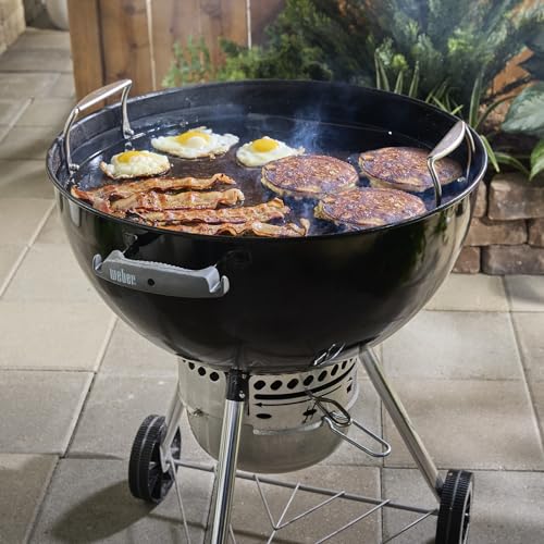 Weber round griddle insert ready-to-use surface ideal for diverse dishes
