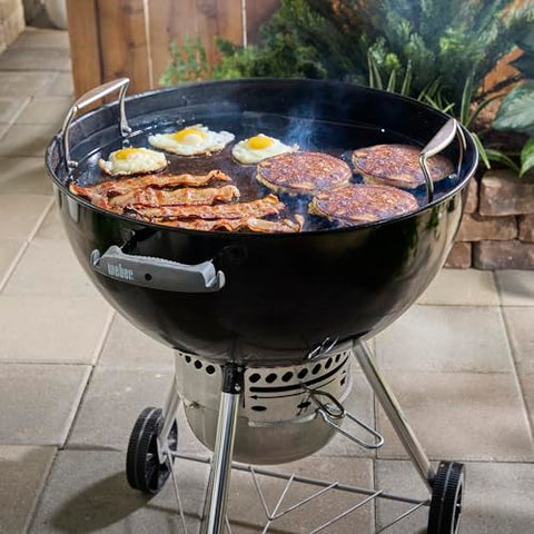 Weber round griddle insert ready-to-use surface ideal for diverse dishes