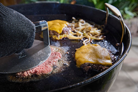 Weber round griddle insert pancakes cooking evenly across the surface