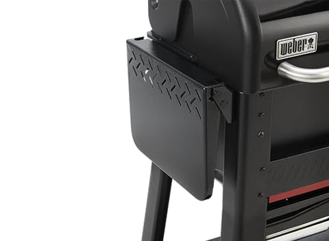 Weber Searwood 600/600XL side table folded down for compact storage.
