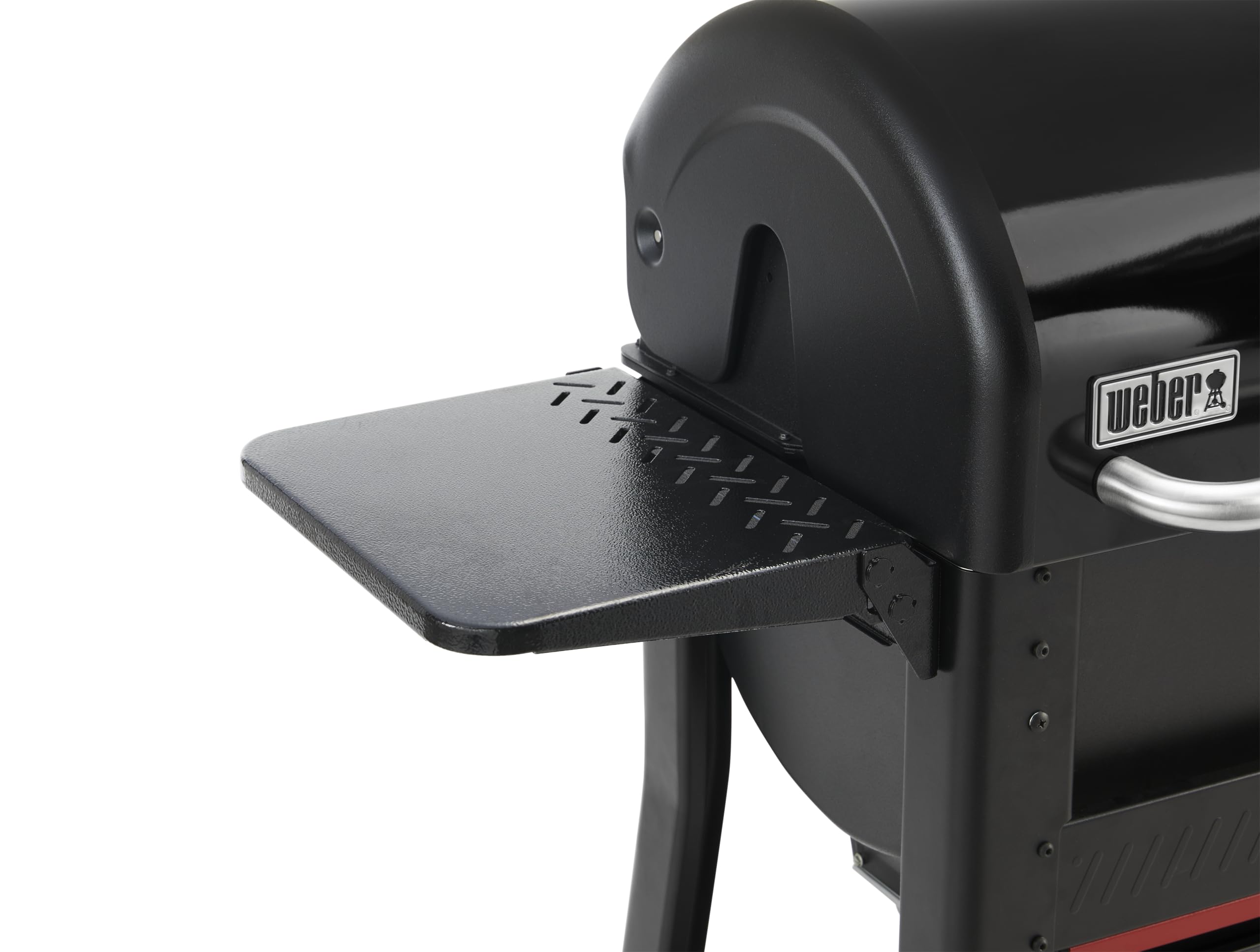 Weber Searwood 600/600XL side table folded up adds 200 sq in prep space.