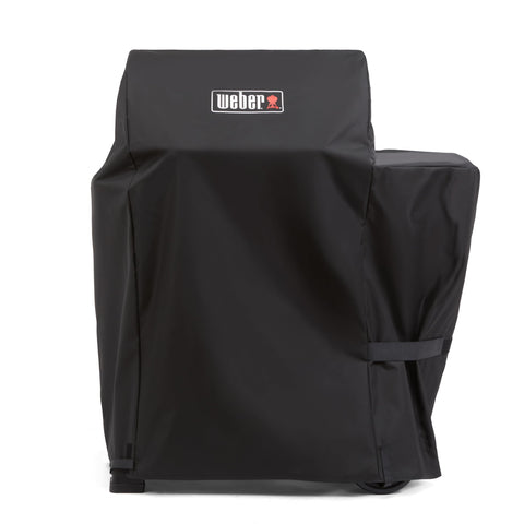 Weber Searwood 600 cover front view showing weatherproof protection