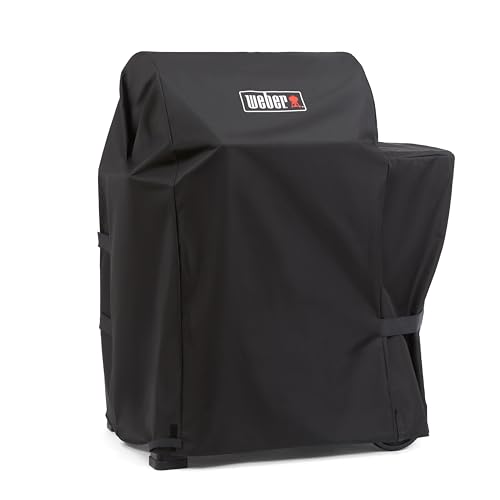 Weber Searwood 600 cover side view with secure fastening straps