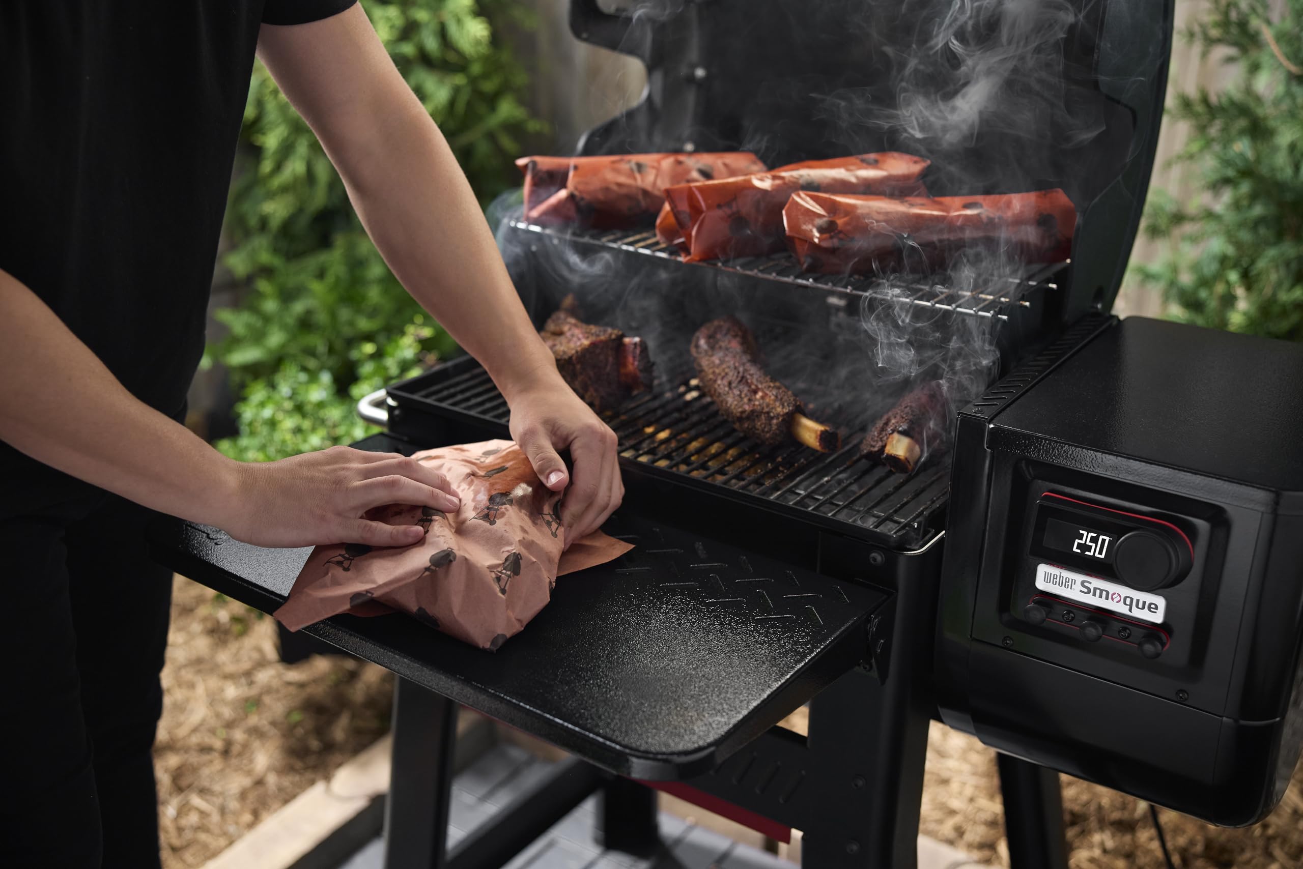 Weber Searwood 600 front table fits Searwood 600 wood pellet grill.