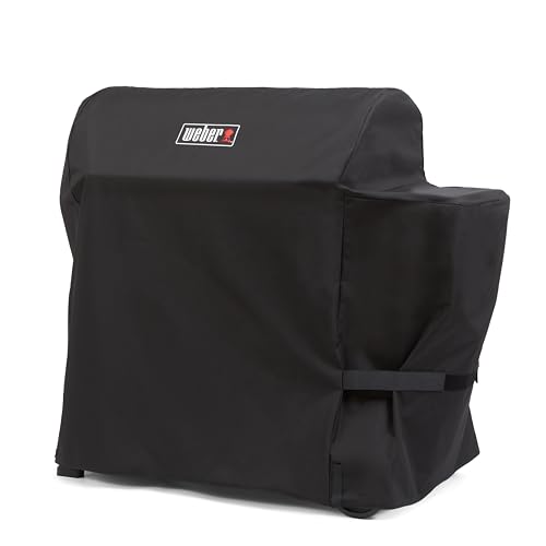 Weber Searwood 600 XL cover material closeup highlights recycled fabric and durability.