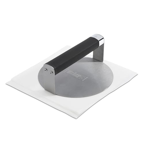 Weber Smashed Burger Wide Spatula slides under burgers with ease for flips.