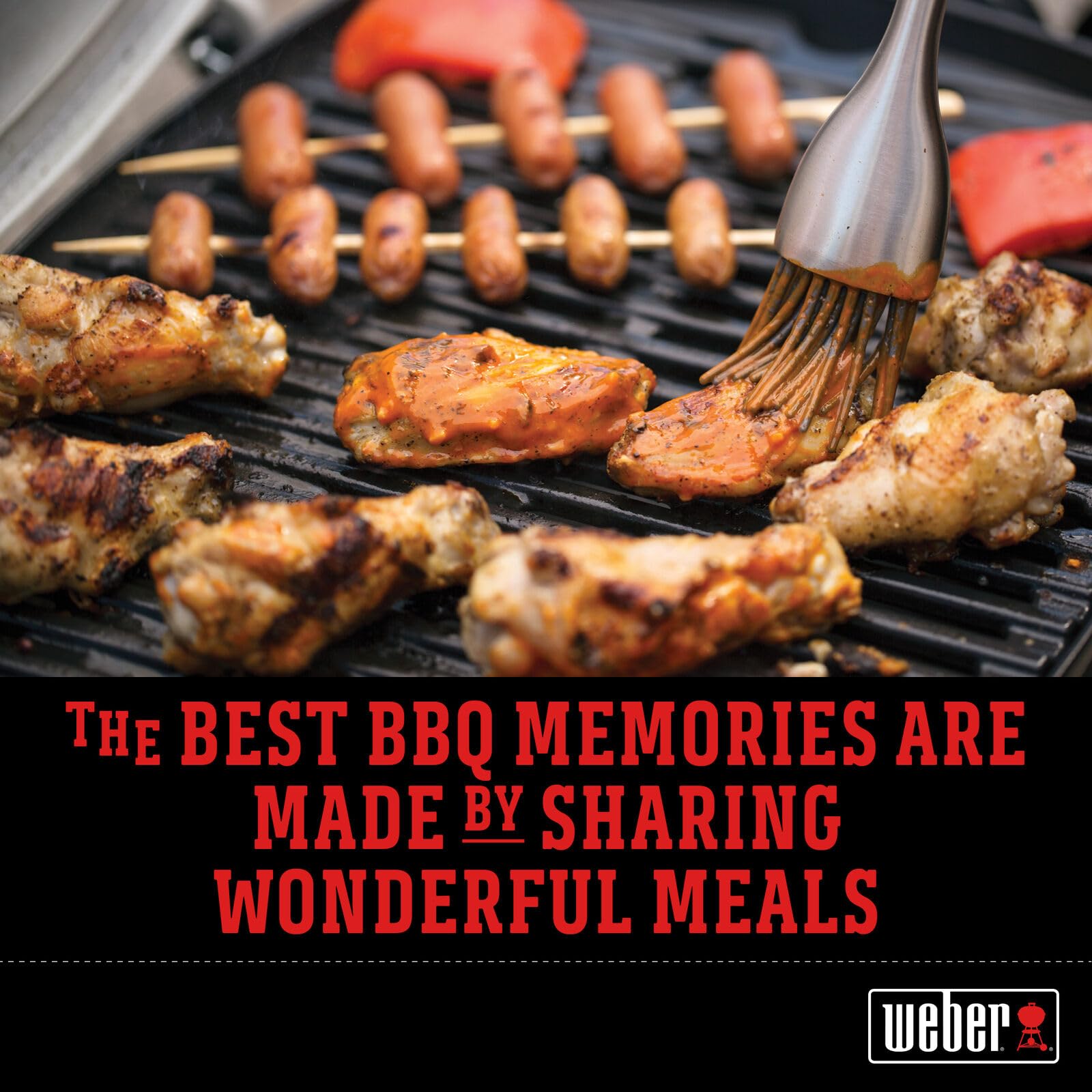Weber soft-touch non-slip handles enhance grip and comfort