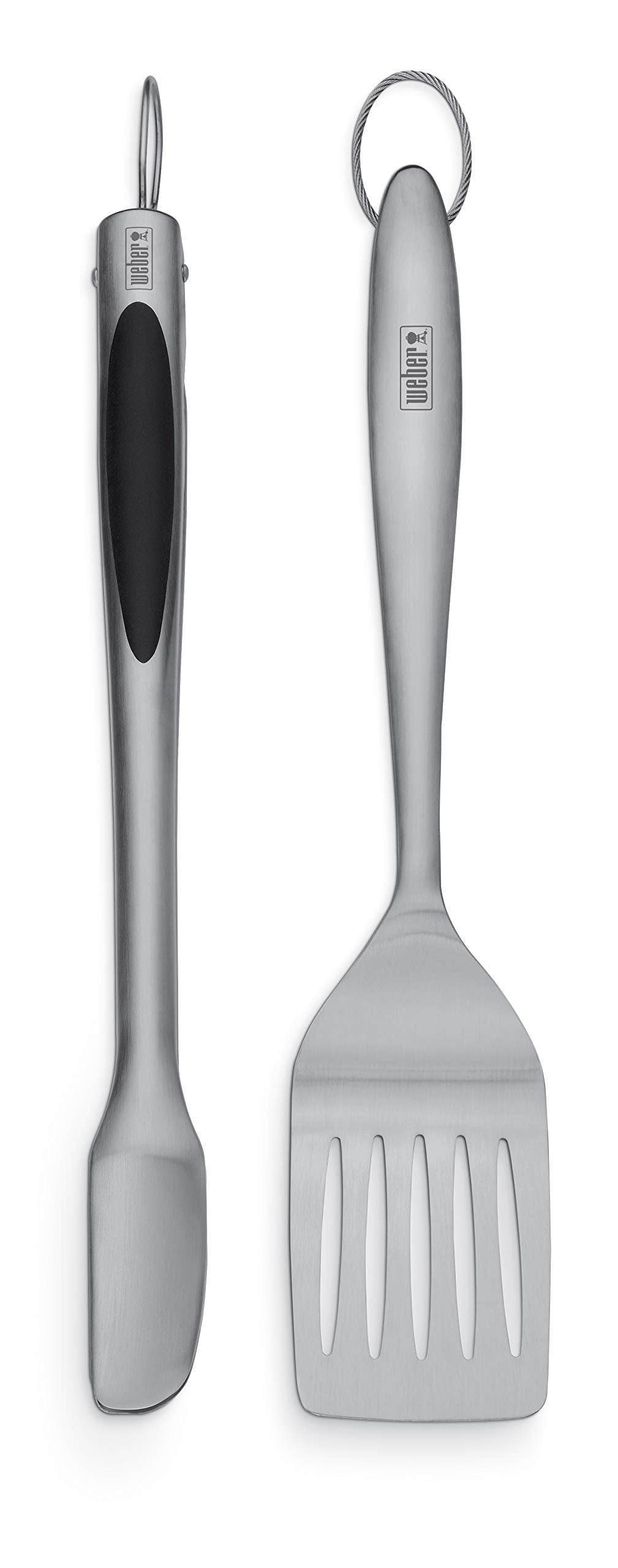 Weber spatula with textured handle for precise flipping