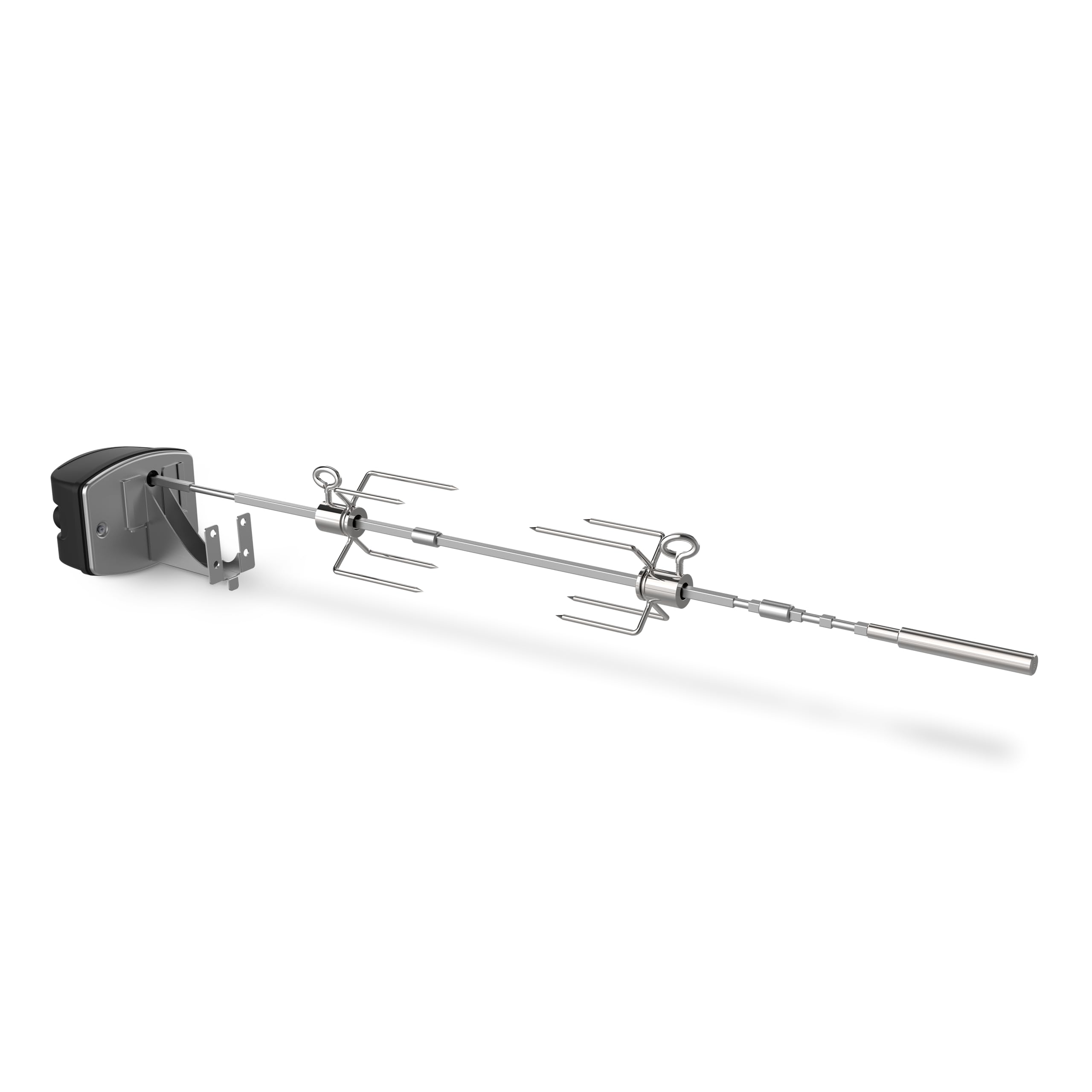 Weber Spirit & Pellet Rotisserie motor with stainless shaft for even, self-basting results.
