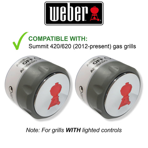Weber Summit-series knob closeup offers a sleek replacement option
