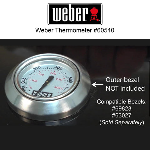 Weber thermometer compatible with Q 120, 220, 300, 320 grills for precise cooking.