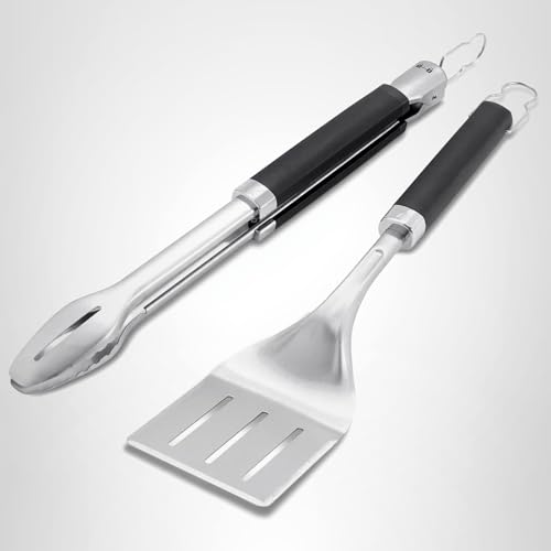 Weber tongs and spatula set ready for quick grilling sessions