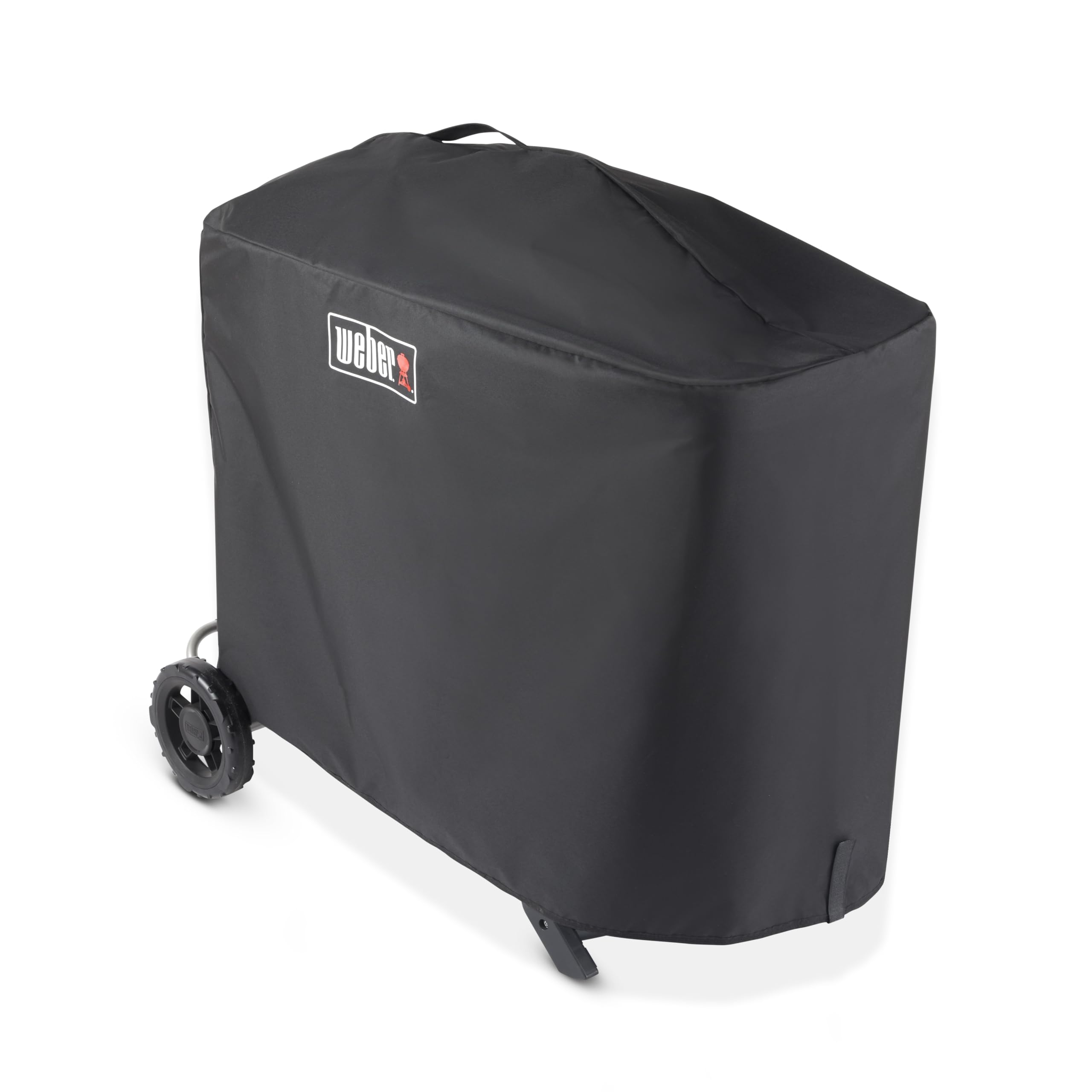 Weber Traveler Premium Cover with secure straps keeps the grill steady in wind.