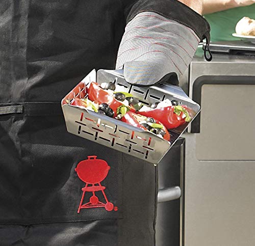 Weber vegetable basket with dimensions 9.4 x 7.5 x 2.5 inches