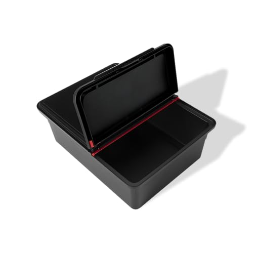 Bin slides into the Weber Works side table for quick utensil reach.