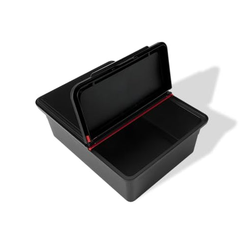 Bin slides into the Weber Works side table for quick utensil reach.