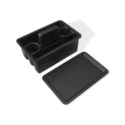 Weber Works Caddy integrated with side table creates a convenient outdoor prep area