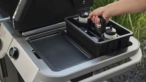 Weber Works Caddy stackable design supports multiple caddies during gatherings