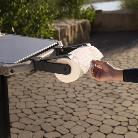 Weber Works rail-mounted organizer with tools for easy access.
