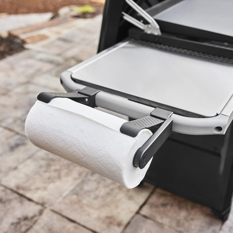 Weber Works towel holder wind guards prevent unraveling during windy grills.