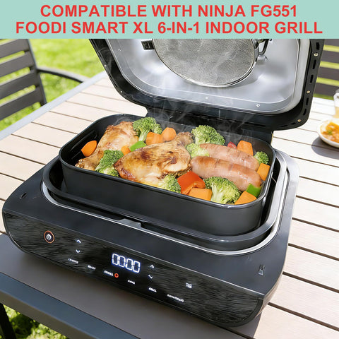 WEBROIL basket dimensions 12.76 by 7.2 by 2.83 inches for Ninja FG551.