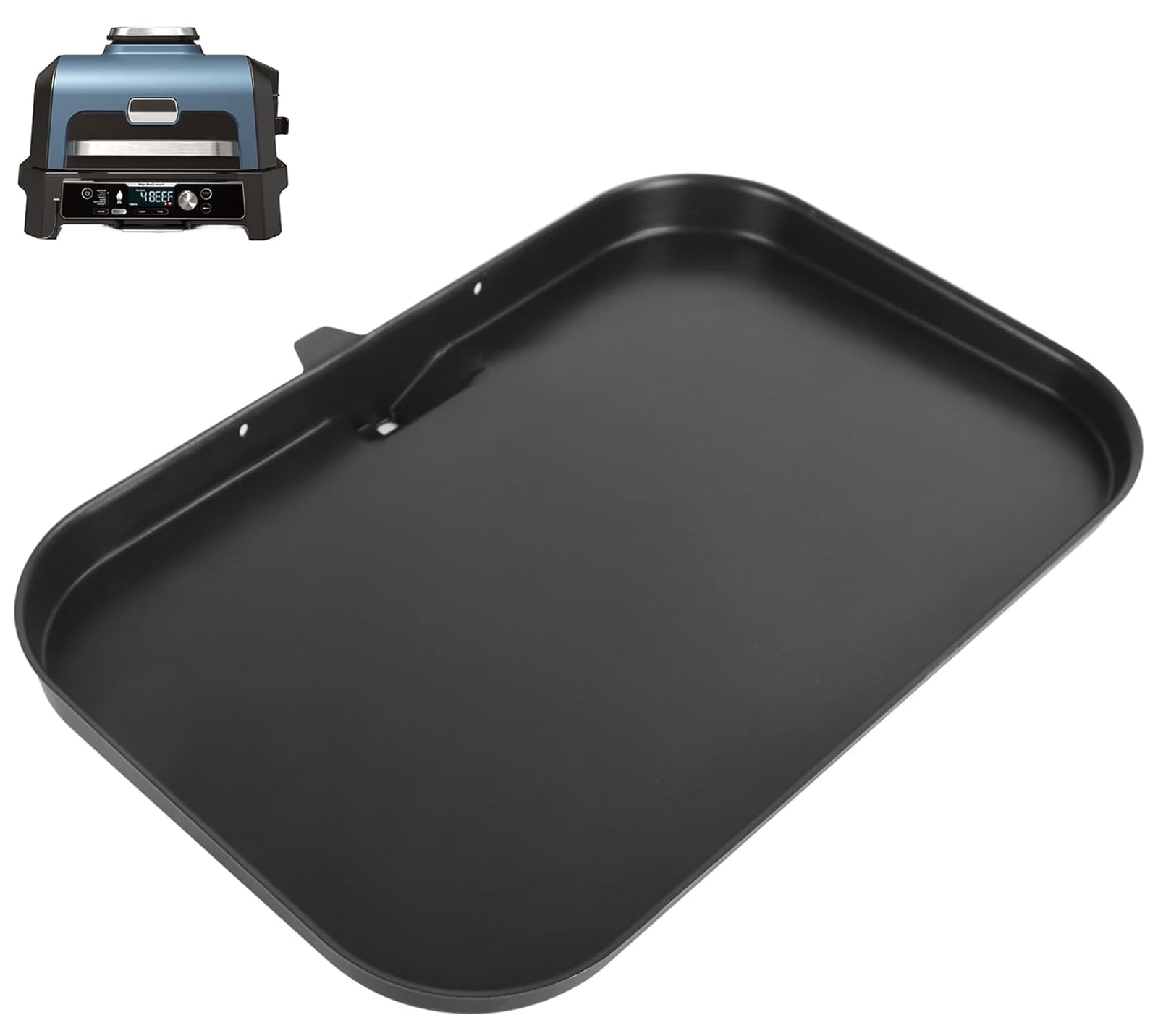 WEBROIL OG951 griddle plate on grill delivering even heating and extra cooking space.