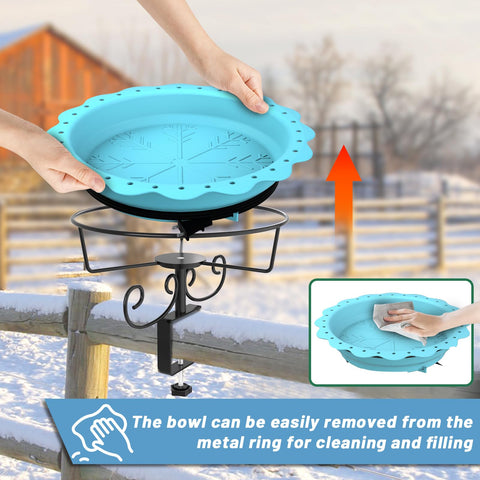 Webuys bird bath with a 5-foot cord placed for easy outdoor installation.