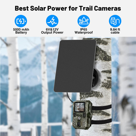 WECOOL built-in 5000mAh battery keeps cameras powered between sunny days