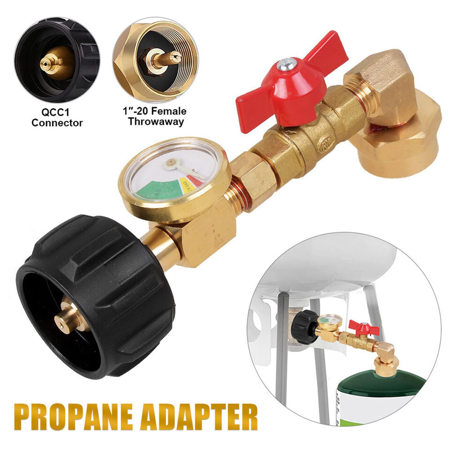 WedFeir 1lb tank refill-capable connection for convenient portable refills.
