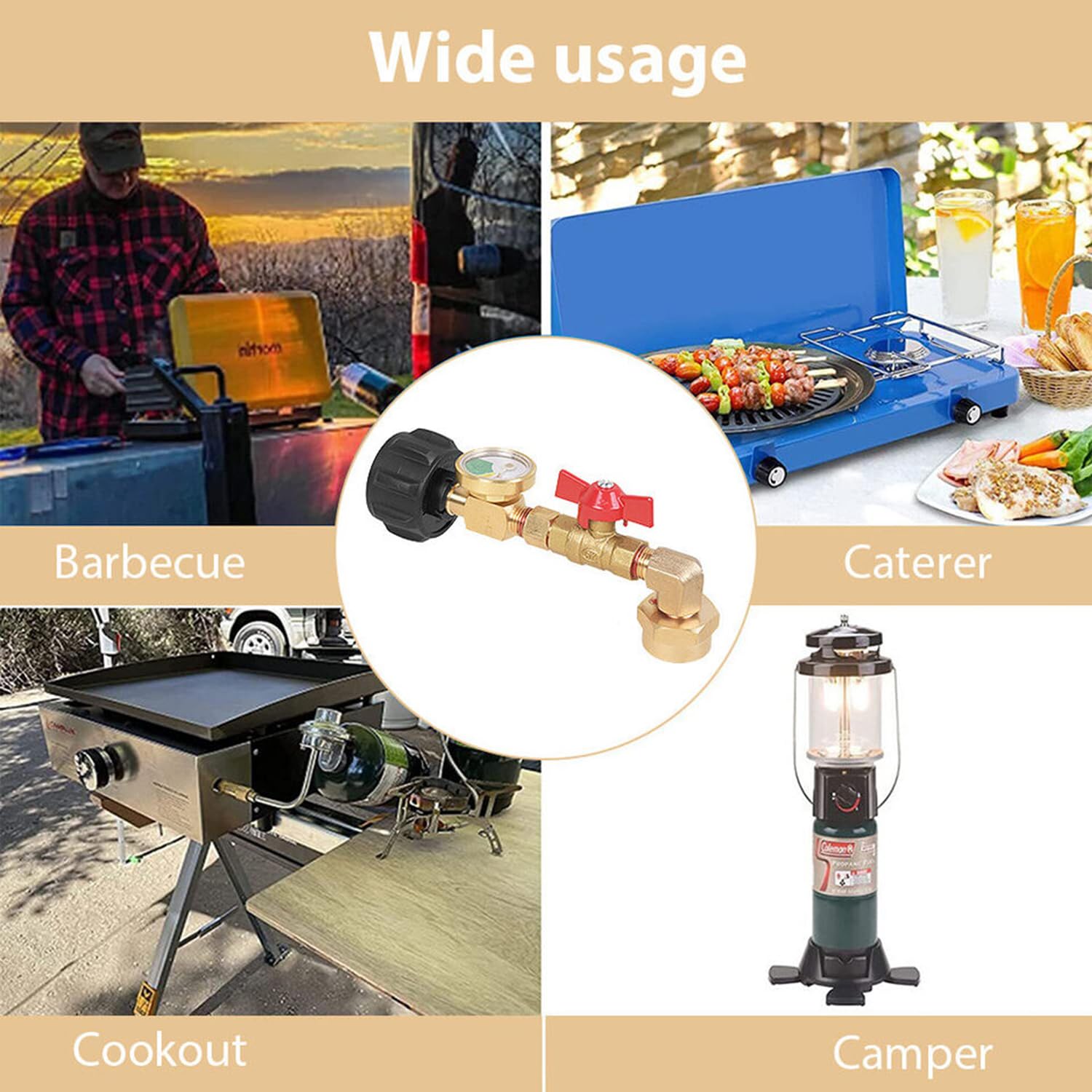 WedFeir setup links a 20lb tank to a 1lb bottle outdoors.