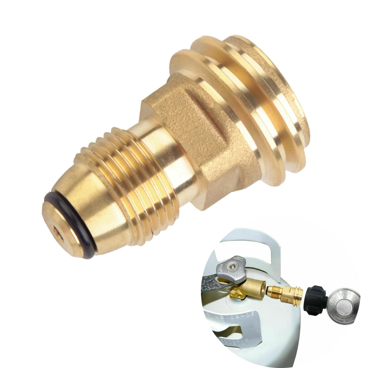 WedFeir Hooshing brass propane adapter for POL to QCC1 enhances outdoor cooking compatibility