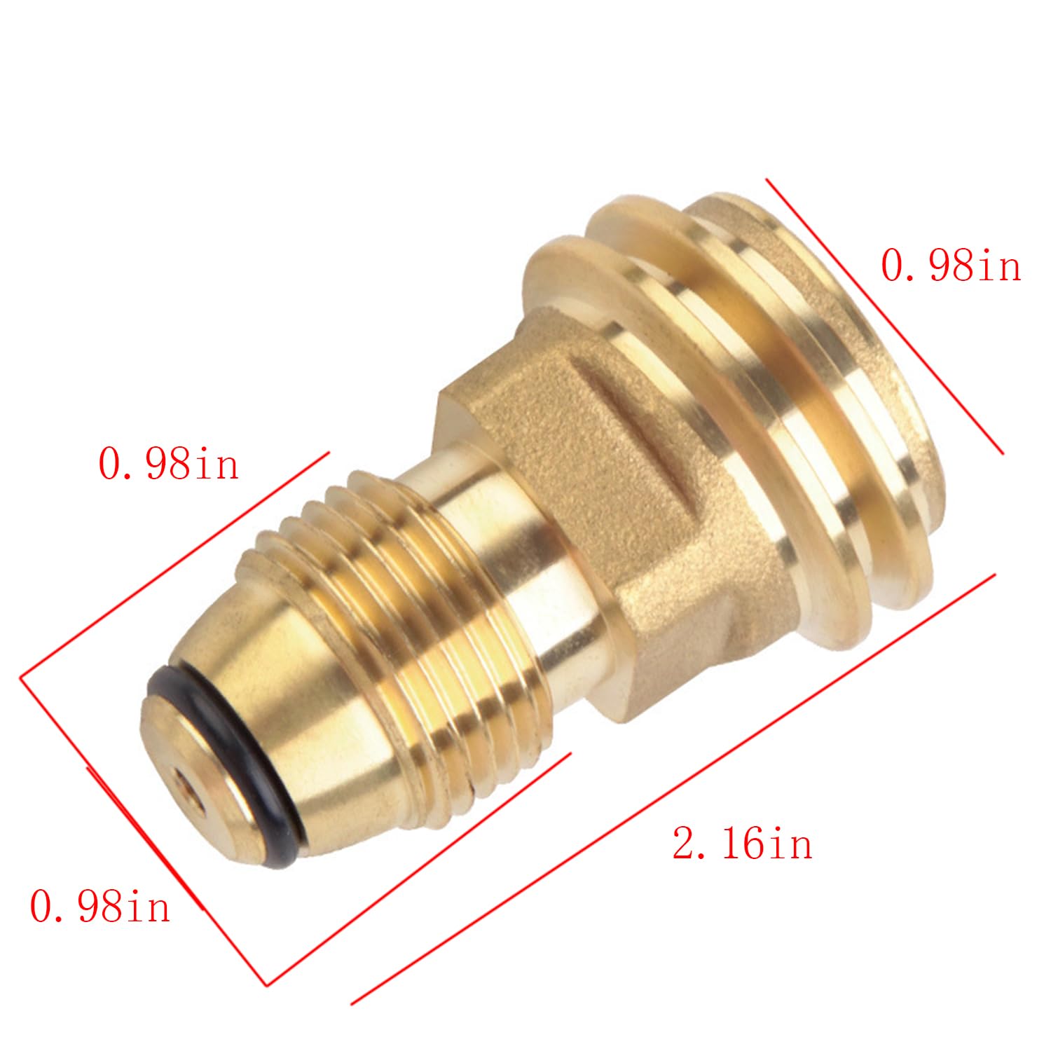 Compatibility showcase of WedFeir Hooshing brass propane adapter with tanks