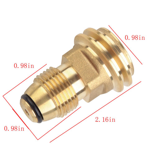Compatibility showcase of WedFeir Hooshing brass propane adapter with tanks