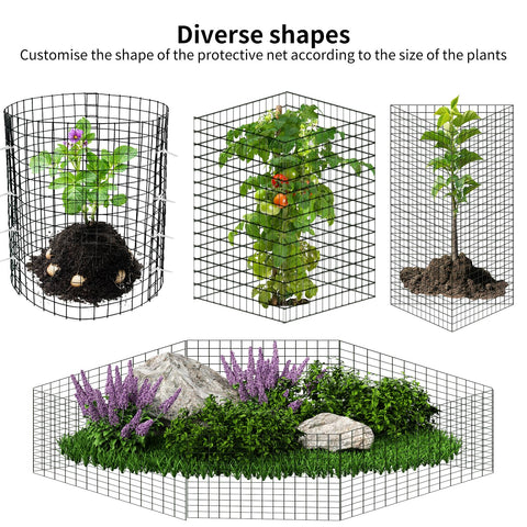 Wedmetal garden protection in use around seedlings