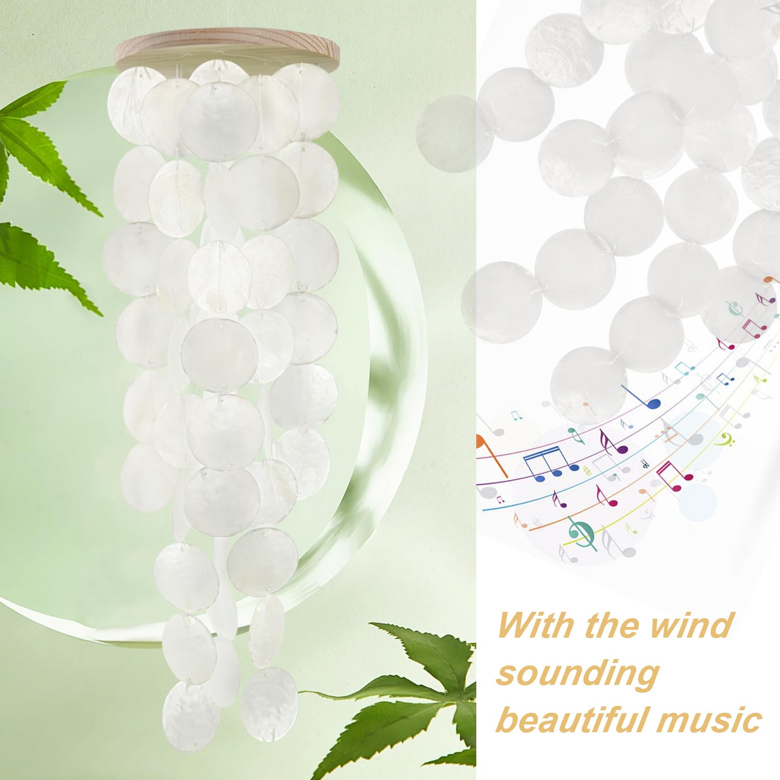 WeDoSoy coastal wind chimes with wood top add serene garden decor.