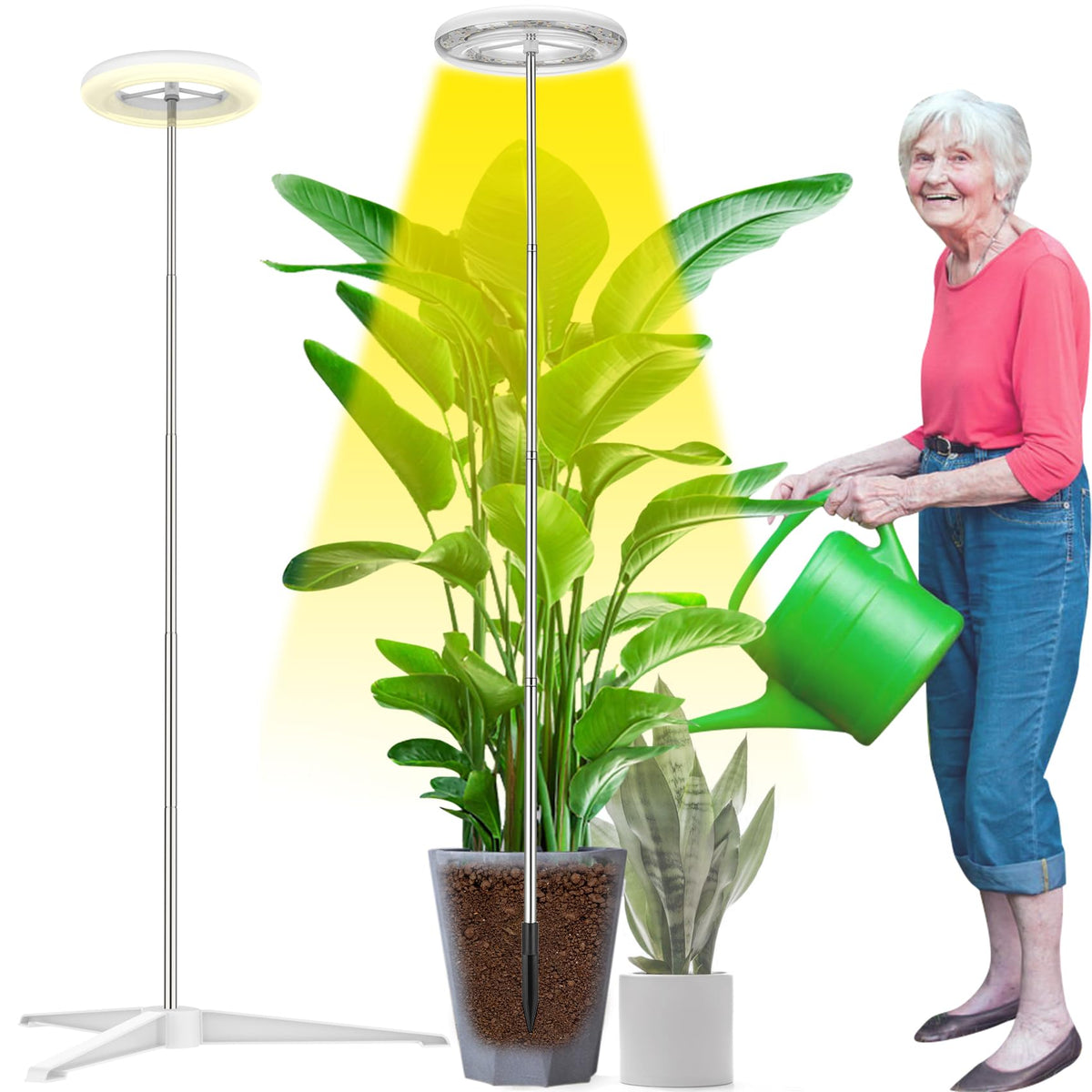 WeeaeeW grow light with tripod stand for stable indoor plant lighting