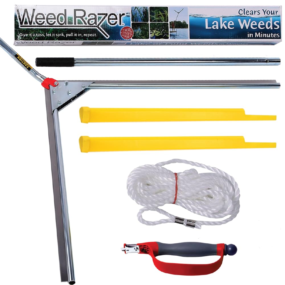 Weed Razer razor-sharp blades enable quick, precise pond weed removal.