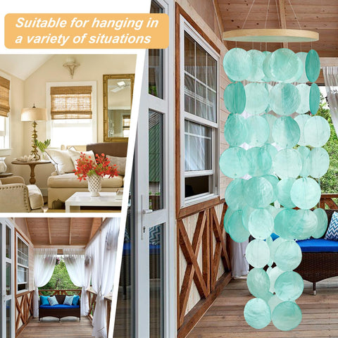 WeDoSoy wind chimes round capiz shells (2-inch) add visual artistry and soft sound.