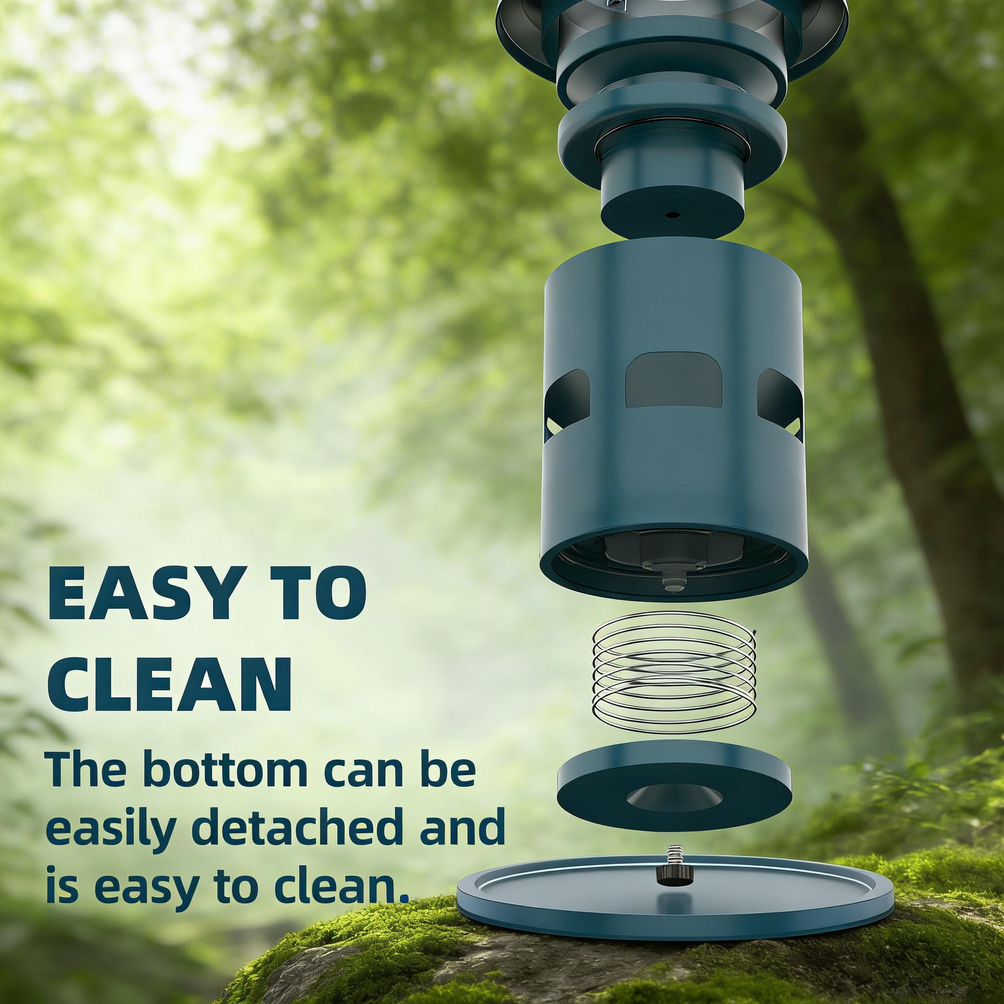 Bottom-removable design for easy filling and cleaning on the WeeFeetc feeder.