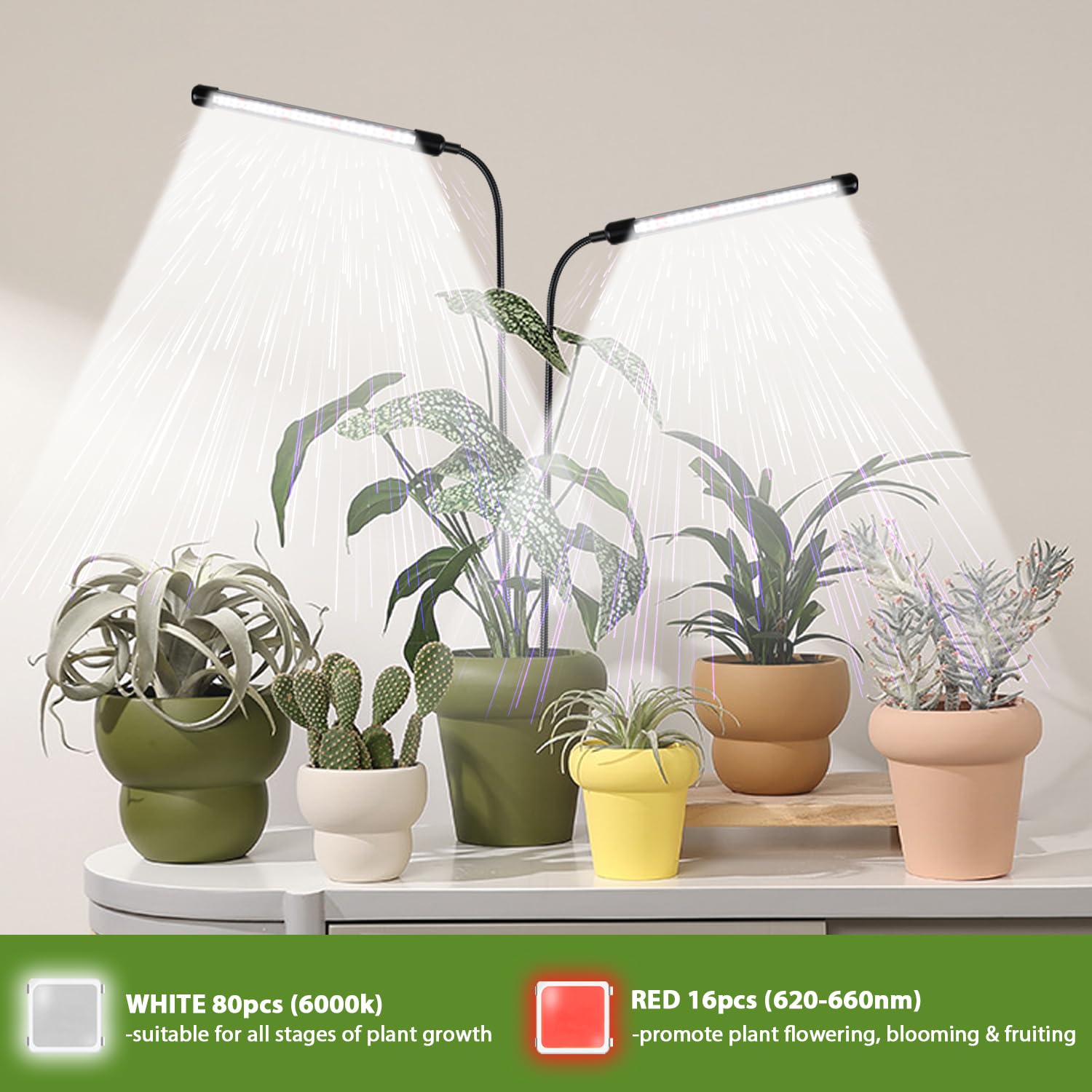 WeeLeeGoo Grow Light LED night mode provides gentle illumination for late care