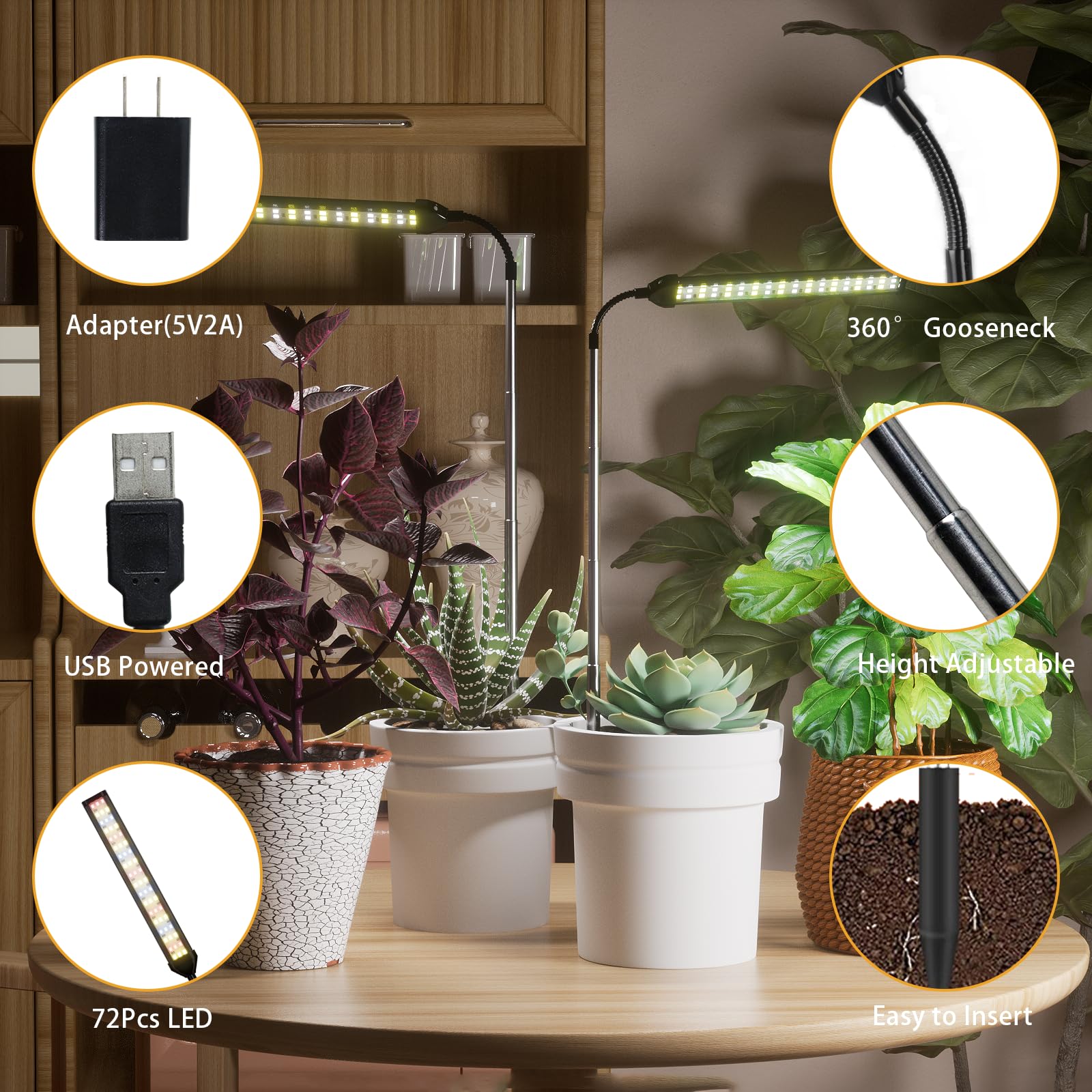 WeeLeeGoo LED Grow Light 144 LEDs full-spectrum supports seed starting.
